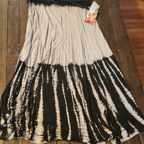 Anthropologie Lapis Black and Gray Tie-Dye Maxi Skirt Size Medium - Picture 1 of 9